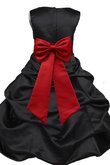 Robe de cortège enfant ligne a de lotus en taffetas avec fleurs jusqu'au sol