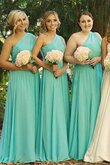 Robe demoiselle d'honneur plissage naturel fermeutre eclair en chiffon d'épaule asymétrique