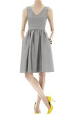 A-Linie gerüschtes Satin mini knielanges Brautjungfernkleid