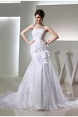 Trägerlos Ärmellos Organza Meerjungfrau Stil Brautkleid mit Empire Taille