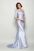 Abito mamma Sposa Sirena Lunghi Cuore con Applique con Mezze Maniche