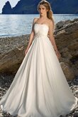 Abito da Sposa Naturale senza spalline A Terra Semplice A-Line a Spiaggia