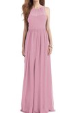 Chiffon a linie langes bodenlanges Brautjungfernkleid mit Schlüsselloch Rücken