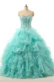 Robe de quinceanera longue de mode de bal avec perle de lotus col en forme de cœur
