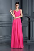 Robe demoiselle d'honneur longue de princesse en chiffon fermeutre eclair a-ligne