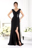 A-Linie Chiffon Sweep train V-Ausschnitt Sittsames Brautmutterkleid