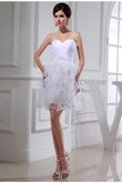 Robe de cocktail naturel col en forme de cœur en organza de princesse avec perle