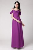 Ärmelloses Normale Taille Chiffon Bodenlanges Anständiges Brautjungfernkleid