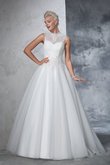 Clasico Vestido de Novia de Corte Evasé de Imperio Cintura de Apliques