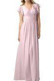 A-Line Ärmelloses Reißverschluss Chiffon einfaches langes Brautjungfernkleid