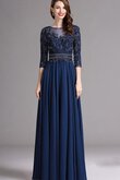 Abito da Ballo in Chiffon A-Line Elegante A Terra con Applique Semplice