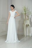 Robe de mariée facile de lotus avec chiffon a-ligne avec manche épeules enveloppants