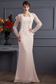 Robe mère de mariée naturel manche nulle de fourreau avec chiffon de col carré