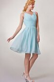 A-Line plissiertes Chiffon schlichtes mini Brautjungfernkleid