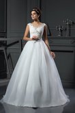 Abito da Sposa Naturale Coda A Strascico Cappella A-Line Retro Senza Maniche