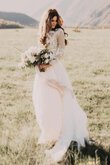 Abito da Sposa con Applique originale Lungo A Terra in Chiffon stravagante
