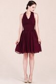Robe demoiselle d'honneur bref décontracté simple plissé ligne a