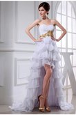 A-Linie Prinzessin Herz-Ausschnitt Cocktailkleid aus Chiffon mit Reißverschluss
