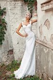 Romántico Vestido de Novia en Encaje de Encaje Adorno de Cremallera de Escote Corazón