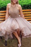 Normale Taille Tolle Prinzessin Kurzes Abiballkleid mit Nackenband