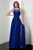 Hoher Ausschnitt Empire Anständiges Abendkleid mit Reißverschluss aus Chiffon