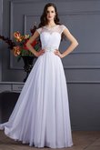 A-Line Perlenbesetztes Chiffon Prinzessin Reißverschluss Brautkleid