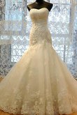 Gewinnend Sexy Bodenlanges Brautkleid mit Plissierungen mit Applike