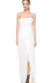 Abito da Sposa Lungo con Spacco Davanti a riva alta vita in Taffeta con Piega