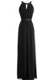 Robe de graduation plissage avec ruban de col haut avec perle avec sans manches