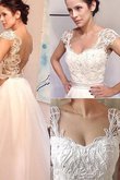 Abito da Sposa Naturale Senza Maniche Cuore Principessa A-Line