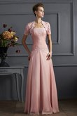 Robe mère de mariée longue en chiffon decoration en fleur ligne a jusqu'au sol