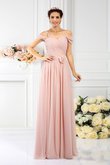 Chiffon Drapiertes Anständiges Bodenlanges Brautjungfernkleid mit Empire Taille