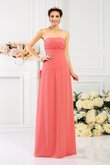 Robe demoiselle d'honneur avec fleurs fermeutre eclair en chiffon de bustier gaine