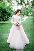 Robe de mariée nature vintage elégant v encolure ligne a