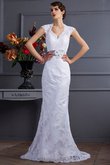 Robe de mariée longue naturel en satin manche nulle de sirène