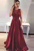 Juwel Ausschnitt Ärmelloses zeitloses romantisches Elegantes Ballkleid aus Spitze