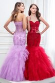 Tüll Herz-Ausschnitt Ärmelloses bezauberndes prächtiges Ballkleid mit Applike