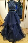 Prinzessin Perlenbesetztes Normale Taille Anständiges Ballkleid aus Organza