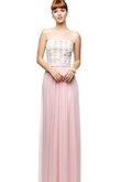 Robe demoiselle d'honneur longue luxueux de bustier avec décoration dentelle