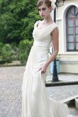 Abito da Ballo in Chiffon Cappellino A Terra con Increspato Tondo Semplice