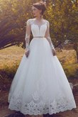 Abito da Sposa Medievale in Tulle Lusso Barchetta con Maniche Lunghe