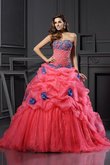 Robe de quinceanera longue avec sans manches avec perle cordon de mode de bal