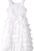 A-Line Reißverschluss wadenlanges Blumenmädchenkleid mit Feder mit natürlicher Taille