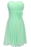 Robe demoiselle d'honneur naturel courte fermeutre eclair avec fleurs avec sans manches
