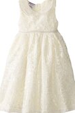 Plissiertes V-Ausschnitt Spitze natürliche Taile wadenlanges Blumenmädchenkleid mit Bordüre
