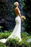 Robe de mariée dos nu honorable bucolique sexy longue