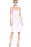 Abito da Damigella A-Line Semplice Cerniera V-Scollo in Chiffon con Increspato