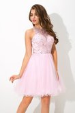 Robe de cocktail impressioé bref de princesse avec sans manches avec perle