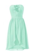 Robe demoiselle d'honneur naturel avec gradins fermeutre eclair a-ligne avec chiffon