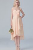 Abito da Damigella con Fiore in Chiffon Corto alta bassa